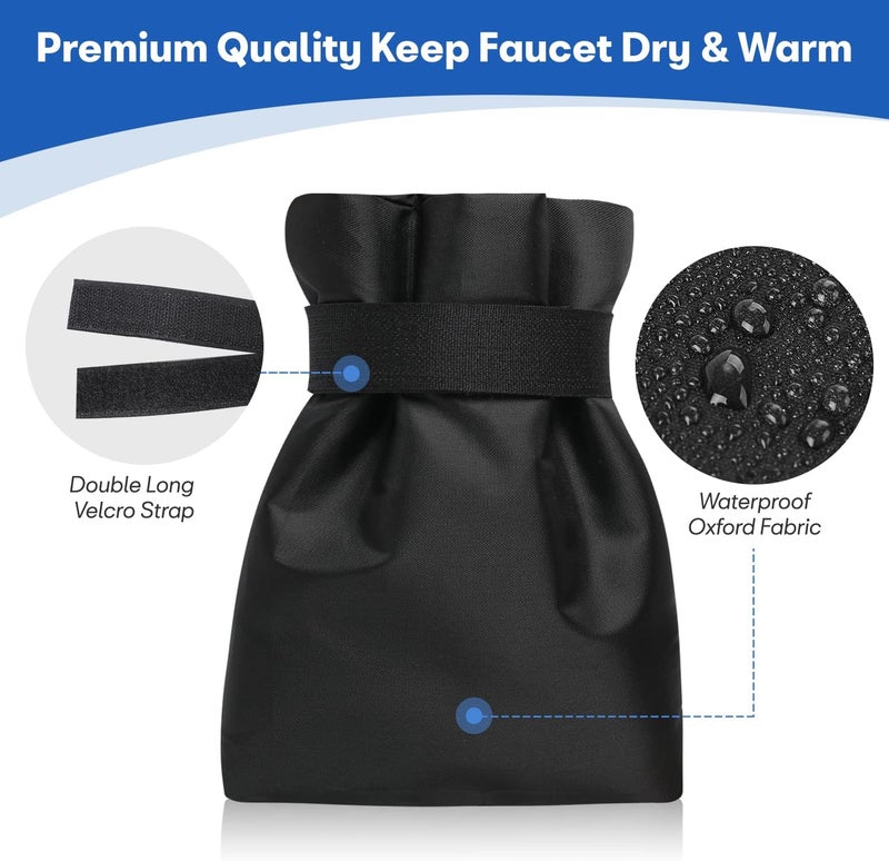 Finest Outdoor Faucet Cover,Garden Faucet Socks for Winter Freeze Protection,7.09" W x 9.06" L, Waterproof Insulated Tap Cover, Water Sprinkler Valve Insulation Wrap and Hose Spigot Cover 2Pcs - Image 3